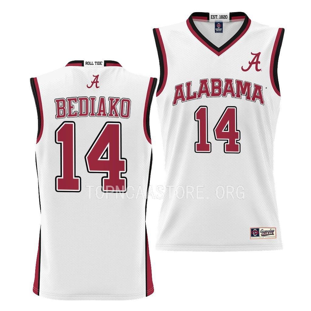 Youth Alabama Crimson Tide Charles Bediako #14 White NCAA College Basketball Jersey